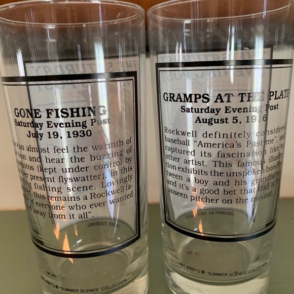 2 Norman Rockwell Collectible Glasses 1987 Arby’s - Picture 2 of 9